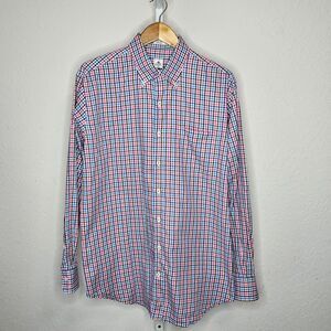 Peter Millar Men’s Button Down‎ Shirt Multicolor Check Long Sleeve Cotton Large